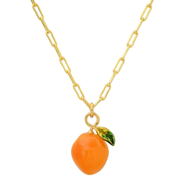 Wholesale Jewelry Fruit Food Style Copper Electroplating Ochain Pendant Necklace For Women
