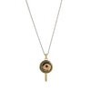 Wholesale Jewelry Fruit Food Style Geometric Donut Copper Pendant Necklace Inlaid With Colored Zircon Electroplated