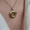 Wholesale Jewelry Fruit Food Style Geometric Donut Copper Pendant Necklace Inlaid With Colored Zircon Electroplated