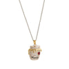 Wholesale Jewelry Fruit Food Style Geometric Donut Copper Pendant Necklace Inlaid With Colored Zircon Electroplated