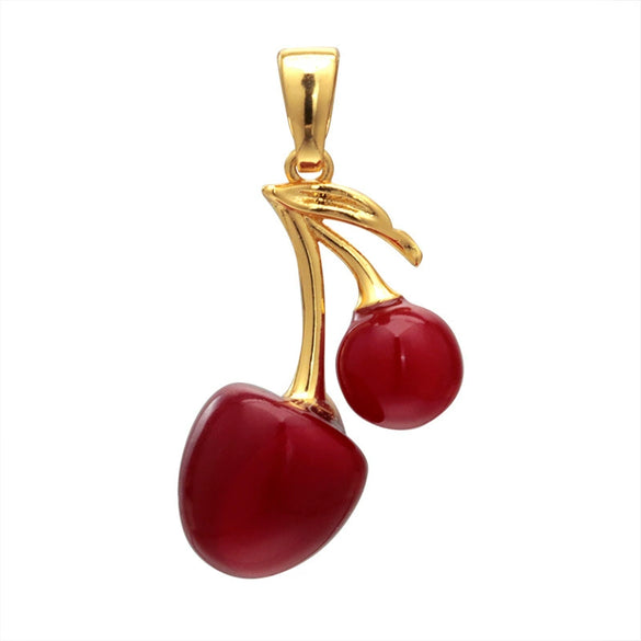 Wholesale Jewelry Fruit Pattern Copper Pendant Necklace And Earrings With Electroplating