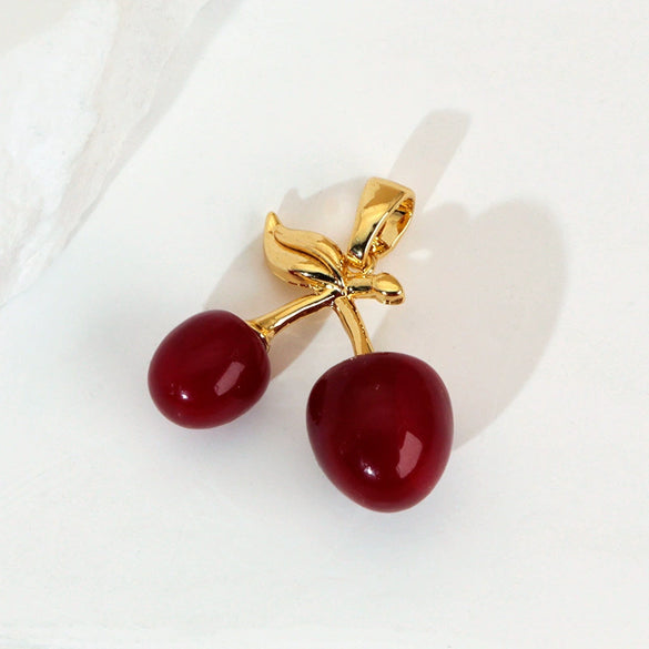 Wholesale Jewelry Fruit Pattern Copper Pendant Necklace And Earrings With Electroplating