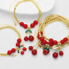 Wholesale Jewelry Fruit Pattern Copper Plated Gold Pendant Bracelet Unisex Women