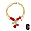Wholesale Jewelry Fruit Pattern Copper Plated Gold Pendant Bracelet Unisex Women