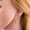 Wholesale Jewelry Fruit Strawberry Pitaya Copper Pendant Electroplated Earrings For Women