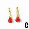 Wholesale Jewelry Fruit Strawberry Pitaya Copper Pendant Electroplated Earrings For Women