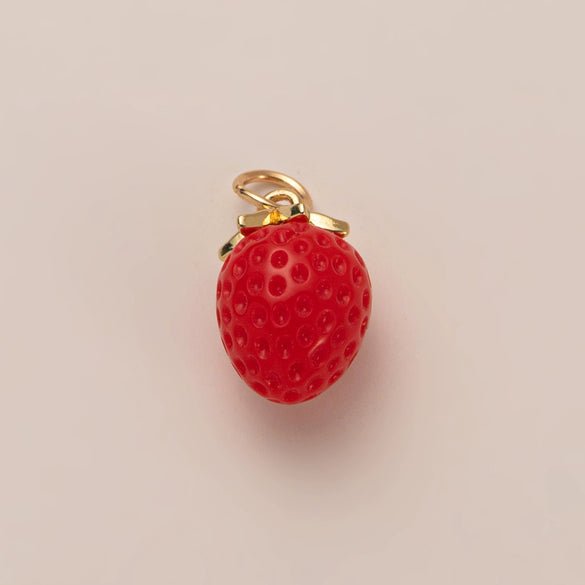 Wholesale Jewelry Fruit Style Copper And Liuli Pendant Necklace With O Word Chain For Women Electroplated