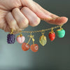 Wholesale Jewelry Fruit Style Copper And Liuli Pendant Necklace With O Word Chain For Women Electroplated
