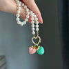 Wholesale Jewelry Fruit Style Copper And Liuli Pendant Necklace With O Word Chain For Women Electroplated