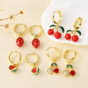 Wholesale Jewelry Fruit Style Copper Electroplated Earrings For Women