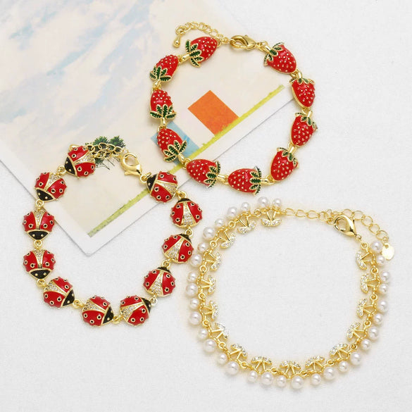 Wholesale Jewelry Fruit Style Copper Electroplating Bracelet