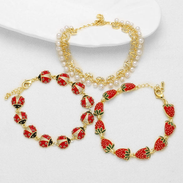 Wholesale Jewelry Fruit Style Copper Electroplating Bracelet