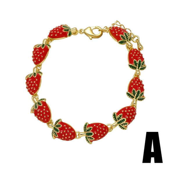 Wholesale Jewelry Fruit Style Copper Electroplating Bracelet