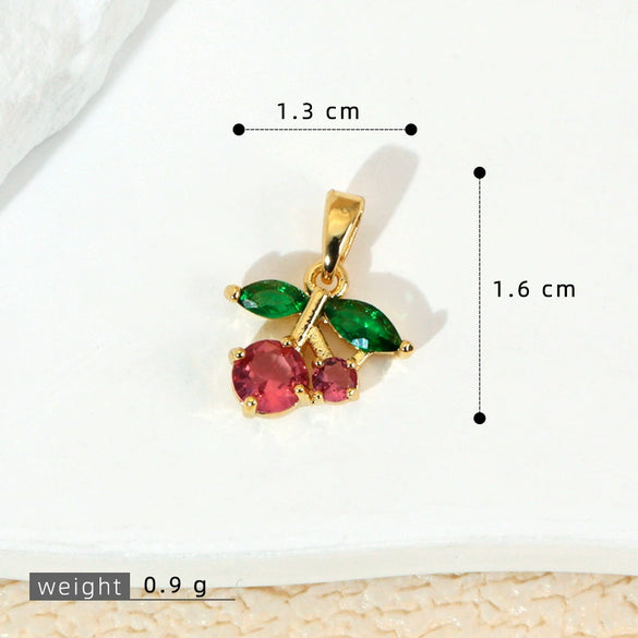 Wholesale Jewelry Fruit Style Copper Pendant Necklace With Electroplating
