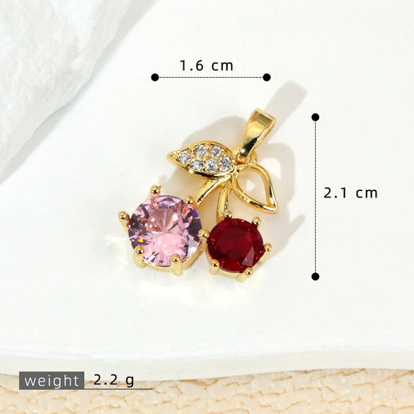 Wholesale Jewelry Fruit Style Copper Pendant Necklace With Electroplating