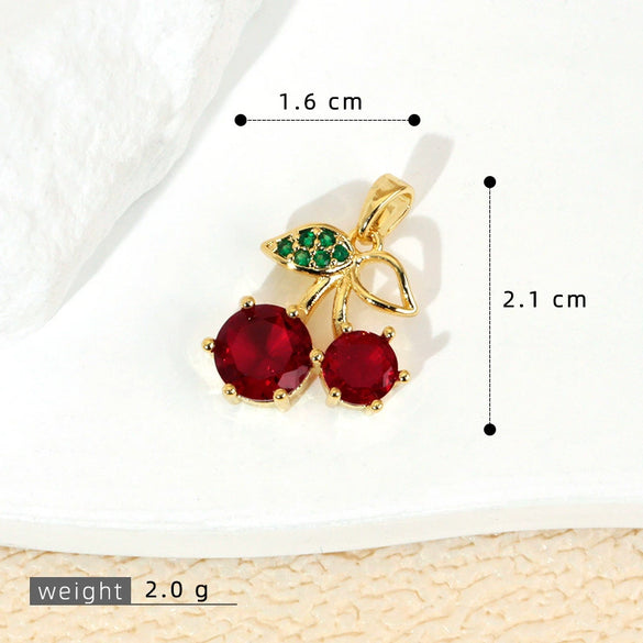Wholesale Jewelry Fruit Style Copper Pendant Necklace With Electroplating
