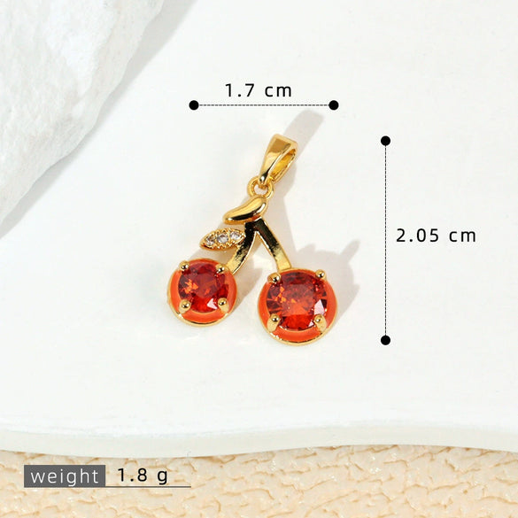 Wholesale Jewelry Fruit Style Copper Pendant Necklace With Electroplating