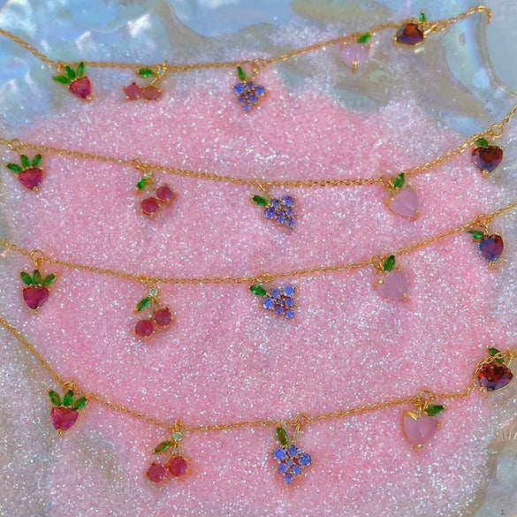 Wholesale Jewelry Fruit Style Copper Zircon Women's Tropical Fruit Bracelet