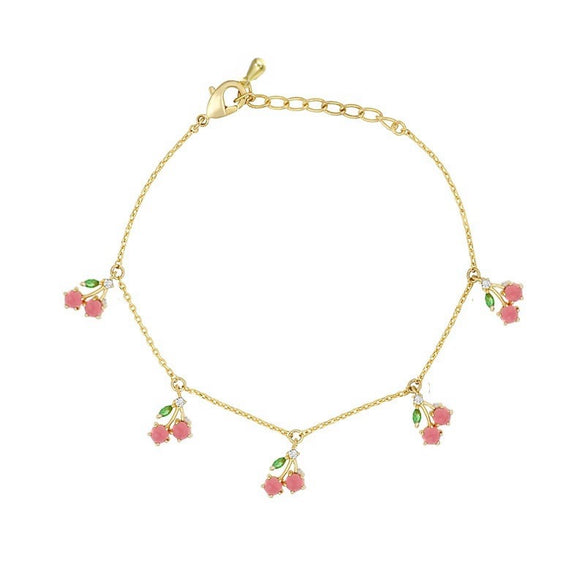 Wholesale Jewelry Fruit Style Copper Zircon Women's Tropical Fruit Bracelet