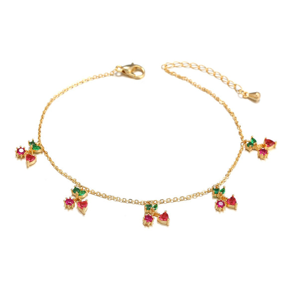 Wholesale Jewelry Fruit Style Copper Zircon Women's Tropical Fruit Bracelet