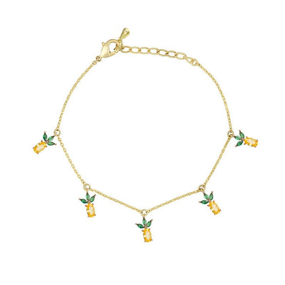Wholesale Jewelry Fruit Style Copper Zircon Women's Tropical Fruit Bracelet