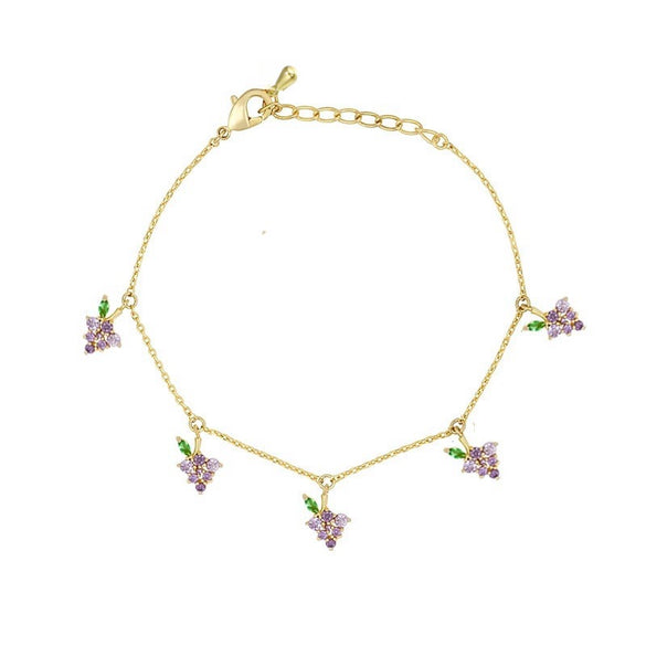 Wholesale Jewelry Fruit Style Copper Zircon Women's Tropical Fruit Bracelet
