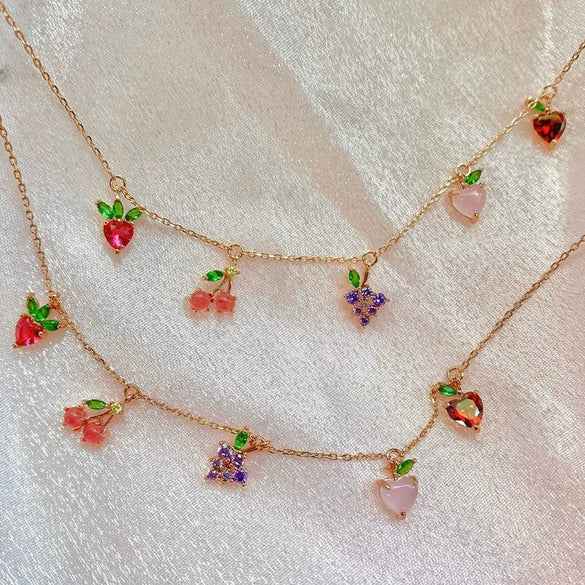 Wholesale Jewelry Fruit Style Copper Zircon Women's Tropical Fruit Bracelet