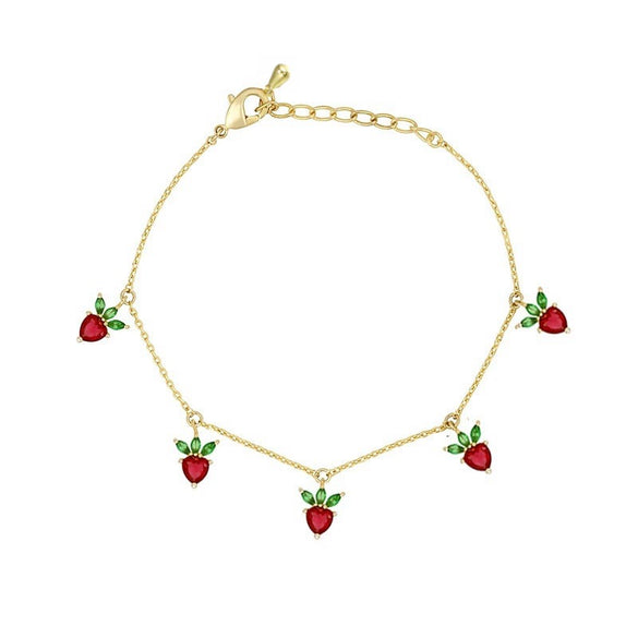 Wholesale Jewelry Fruit Style Copper Zircon Women's Tropical Fruit Bracelet