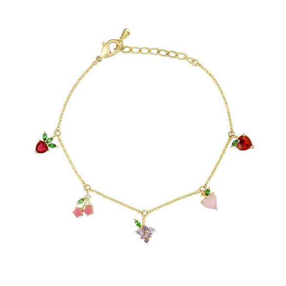 Wholesale Jewelry Fruit Style Copper Zircon Women's Tropical Fruit Bracelet