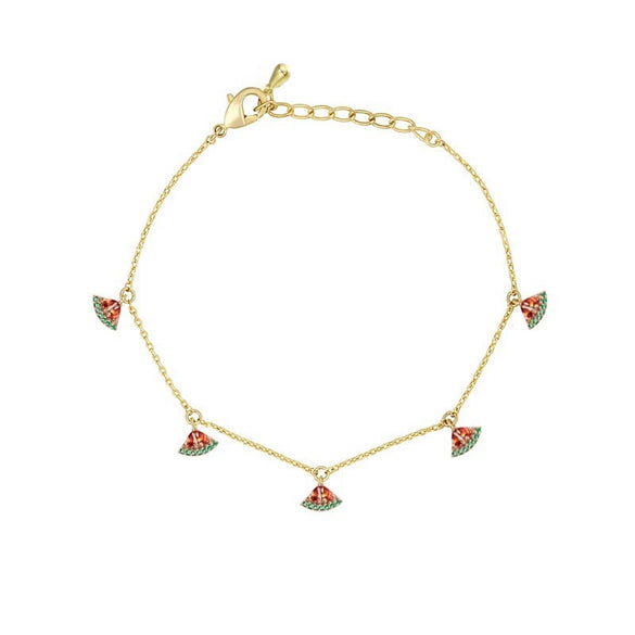 Wholesale Jewelry Fruit Style Copper Zircon Women's Tropical Fruit Bracelet