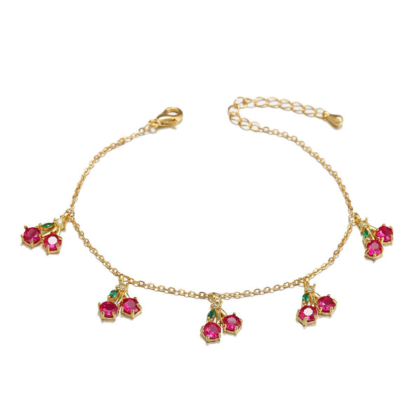Wholesale Jewelry Fruit Style Copper Zircon Women's Tropical Fruit Bracelet