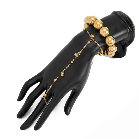 Wholesale Jewelry Geometric Alloy Beaded Stacked Mittens Spiral Pendant Rope Necklace With Electroplating For Women