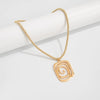 Wholesale Jewelry Geometric Alloy Beaded Stacked Mittens Spiral Pendant Rope Necklace With Electroplating For Women