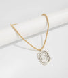 Wholesale Jewelry Geometric Alloy Beaded Stacked Mittens Spiral Pendant Rope Necklace With Electroplating For Women