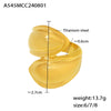 Wholesale Jewelry Geometric Asymmetry 316L Stainless Steel Ring Electroplated Retro Design