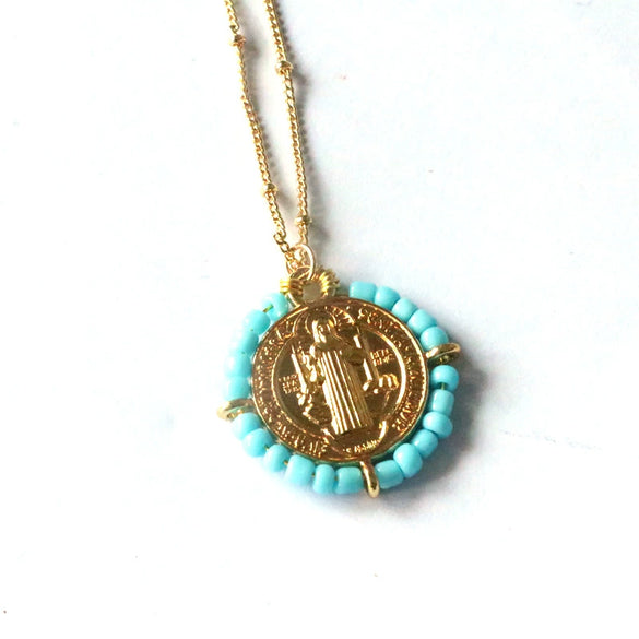 Wholesale Jewelry Geometric Bead Chain Necklace Copper Handmade For Women