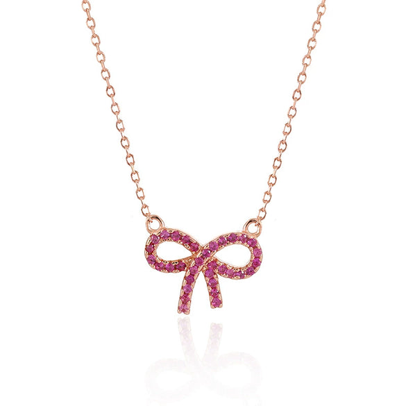 Wholesale Jewelry Geometric Bow Buckle 925 Sterling Silver O Chain Necklace For Women
