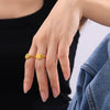Wholesale Jewelry Geometric Carved Wreath Around The Sun 316L Stainless Steel Gold Plated Ring