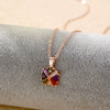 Wholesale Jewelry Geometric Clavicle Chain Tourmaline Colorful Artificial Zircon Rose Gold Plated Necklace