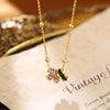 Wholesale Jewelry Geometric Copper Alloy Zircon Pendant Necklace With Electroplating For Women
