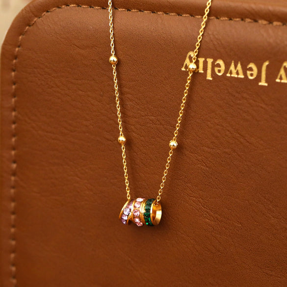 Wholesale Jewelry Geometric Copper Alloy Zircon Pendant Necklace With Electroplating For Women