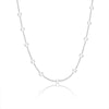 Wholesale Jewelry Geometric Copper Beaded Clavicle Necklace With Electroplating And Silver Plated Pendant