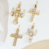 Wholesale Jewelry Geometric Copper Cross Pendant Necklace Hiphop Style Electroplated For Men And Women