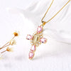 Wholesale Jewelry Geometric Copper Cross Pendant Necklace With Electroplating