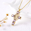 Wholesale Jewelry Geometric Copper Cross Pendant Necklace With Electroplating