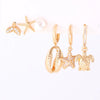 Wholesale Jewelry Geometric Copper Electroplated Micro Set Zircon Earrings And Ring For Women And Men