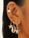 Wholesale Jewelry Geometric Copper Electroplated Micro Set Zircon Earrings And Ring For Women And Men
