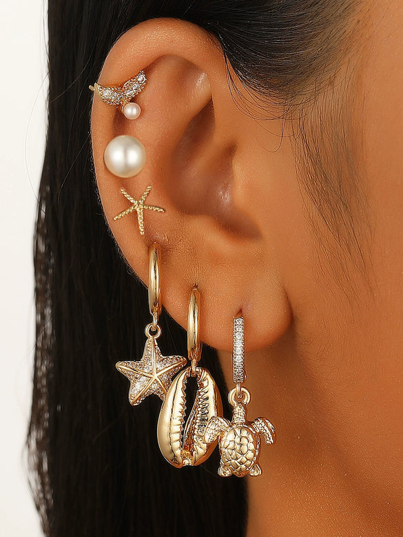Wholesale Jewelry Geometric Copper Electroplated Micro Set Zircon Earrings And Ring For Women And Men