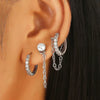 Wholesale Jewelry Geometric Copper Electroplated Micro Set Zircon Earrings And Ring For Women And Men