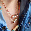 Wholesale Jewelry Geometric Copper Electroplated Pendant Necklace With Hexagonal Prism Eightpointed Star Love Heart Pendant
